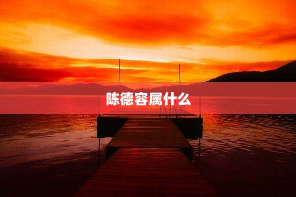 陈德容属什么