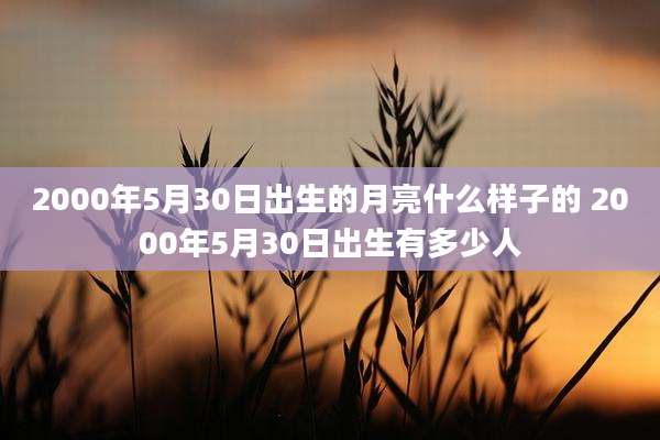 2000年5月30日出生的月亮什么样子的 2000年5月30日出生有多少人