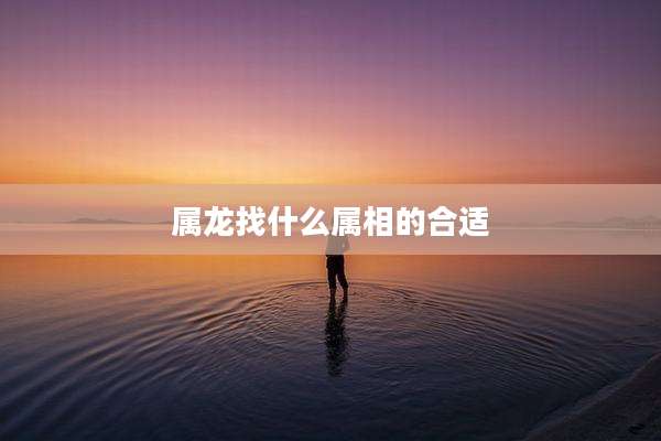 属龙找什么属相的合适