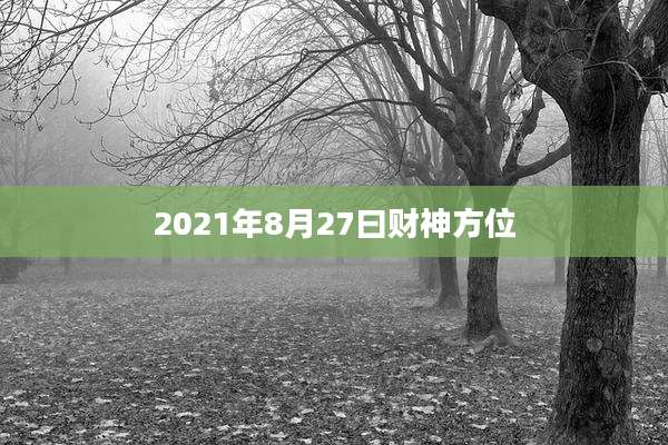 2021年8月27曰财神方位