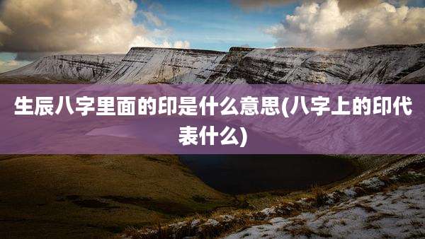 生辰八字里面的印是什么意思(八字上的印代表什么)