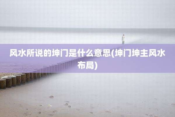 风水所说的坤门是什么意思(坤门坤主风水布局)