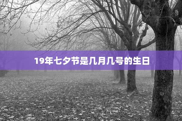 19年七夕节是几月几号的生日