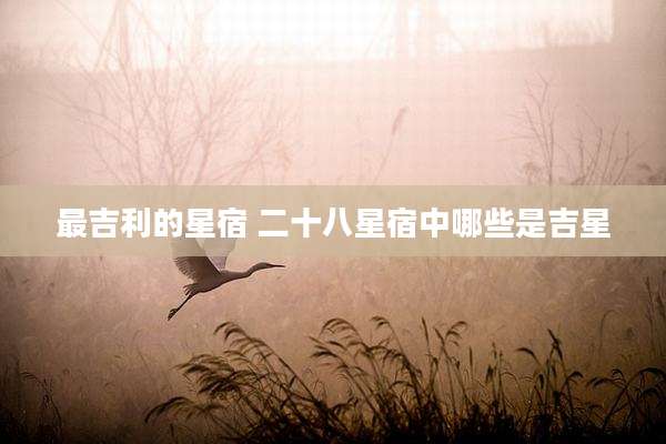 最吉利的星宿 二十八星宿中哪些是吉星