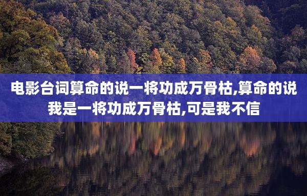 电影台词算命的说一将功成万骨枯,算命的说我是一将功成万骨枯,可是我不信