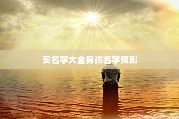 安名字大全男孩名字预测