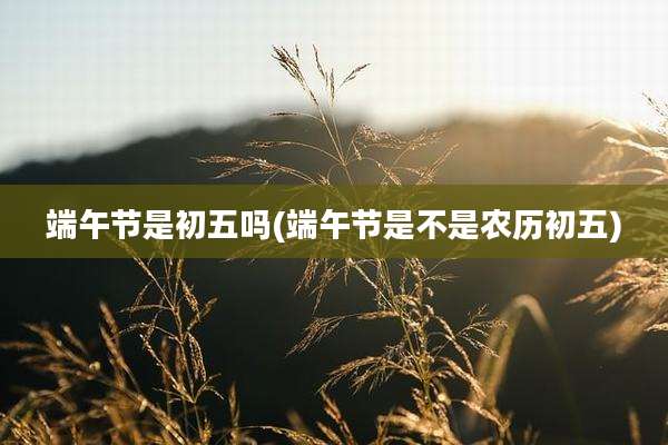 端午节是初五吗(端午节是不是农历初五)