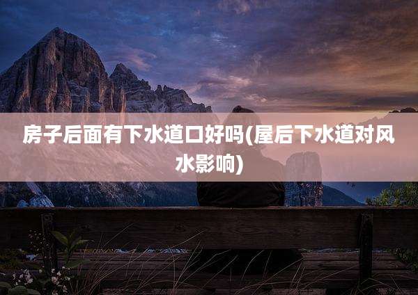 房子后面有下水道口好吗(屋后下水道对风水影响)