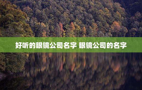 好听的眼镜公司名字 眼镜公司的名字
