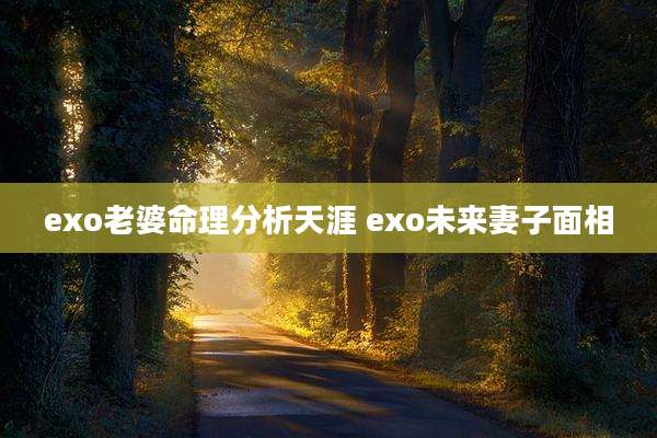 exo老婆命理分析天涯 exo未来妻子面相