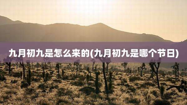 九月初九是怎么来的(九月初九是哪个节日)