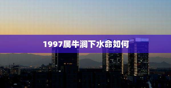 1997属牛涧下水命如何