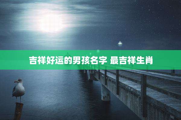 吉祥好运的男孩名字 最吉祥生肖