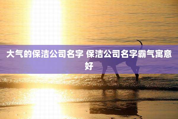 大气的保洁公司名字 保洁公司名字霸气寓意好