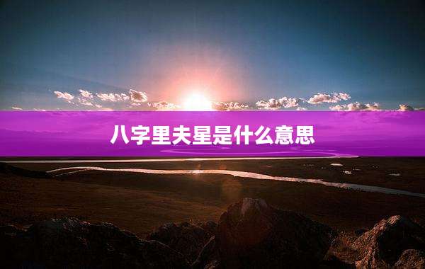 八字里夫星是什么意思
