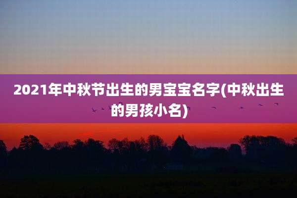 2021年中秋节出生的男宝宝名字(中秋出生的男孩小名)