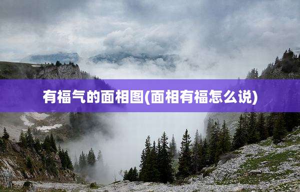 有福气的面相图(面相有福怎么说)