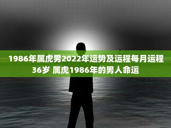 1986年属虎男2022年运势及运程每月运程36岁 属虎1986年的男人命运
