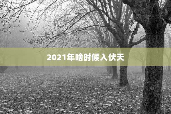 2021年啥时候入伏天