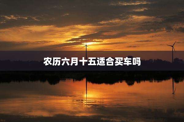 农历六月十五适合买车吗