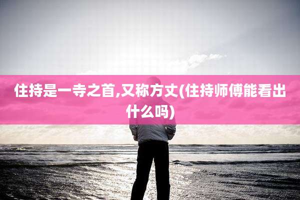 住持是一寺之首,又称方丈(住持师傅能看出什么吗)