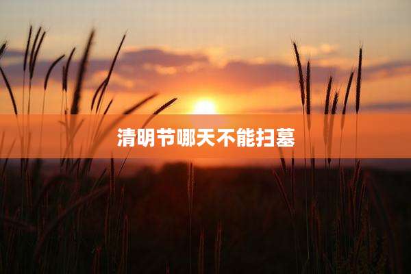 清明节哪天不能扫墓