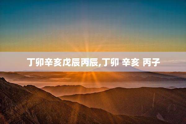 丁卯辛亥戊辰丙辰,丁卯 辛亥 丙子