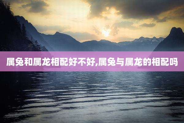 属兔和属龙相配好不好,属兔与属龙的相配吗