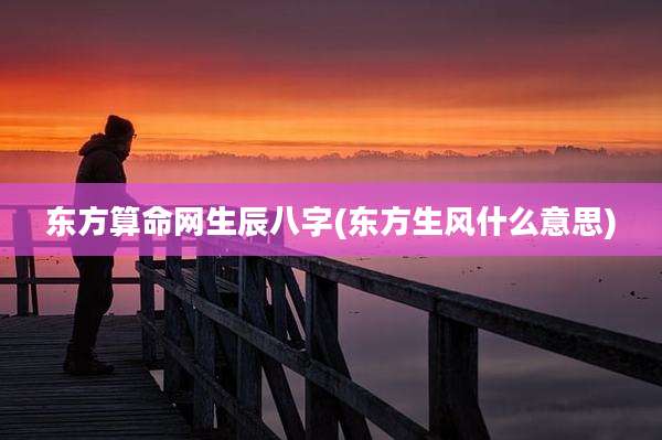 东方算命网生辰八字(东方生风什么意思)
