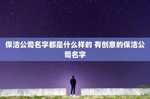 保洁公司名字都是什么样的 有创意的保洁公司名字