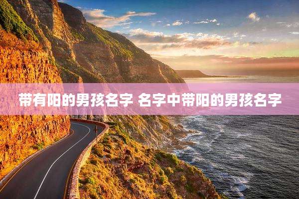 带有阳的男孩名字 名字中带阳的男孩名字