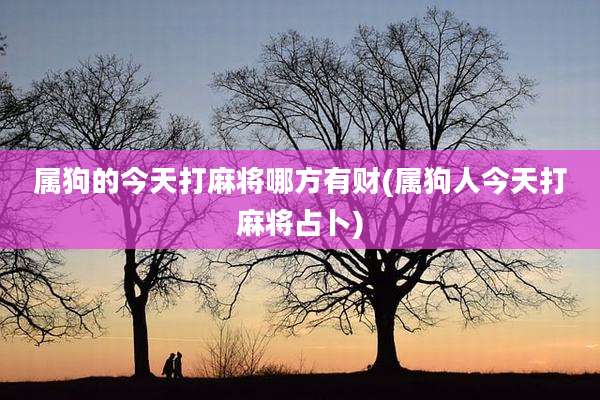 属狗的今天打麻将哪方有财(属狗人今天打麻将占卜)