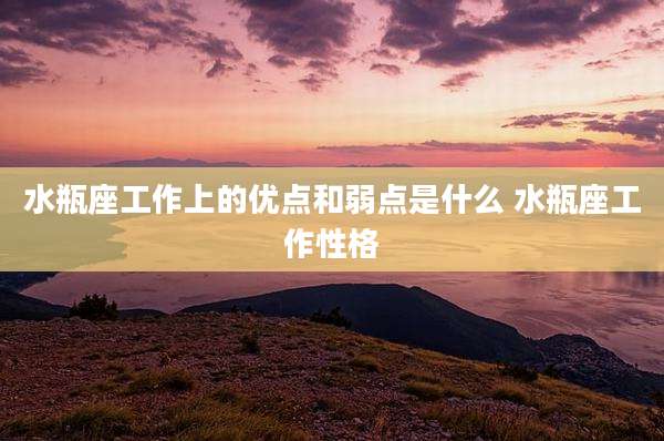 水瓶座工作上的优点和弱点是什么 水瓶座工作性格