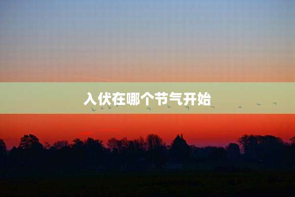 入伏在哪个节气开始