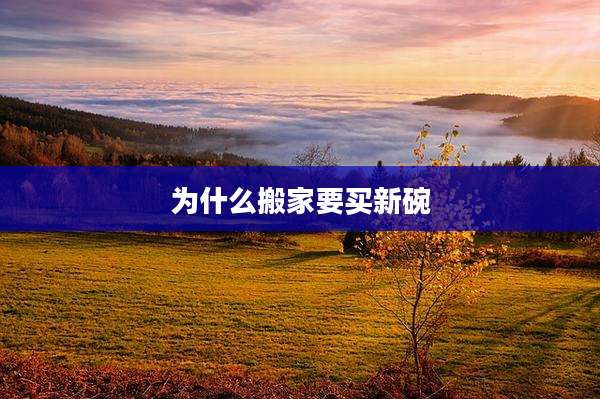 为什么搬家要买新碗