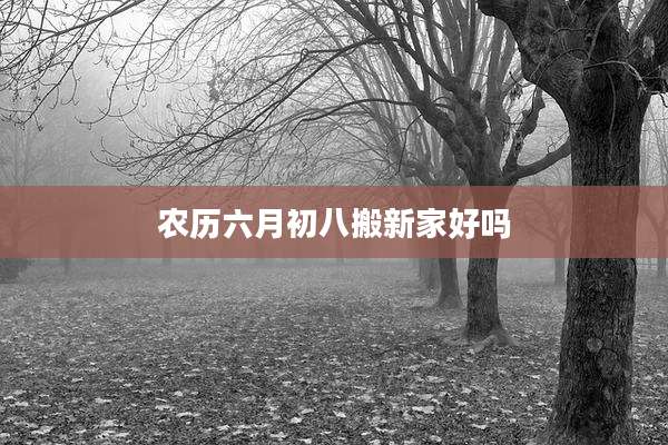 农历六月初八搬新家好吗