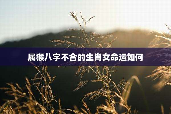 属猴八字不合的生肖女命运如何