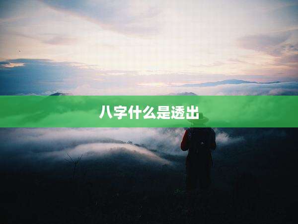 八字什么是透出