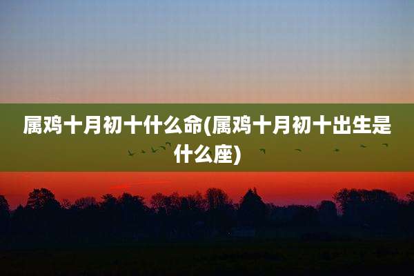 属鸡十月初十什么命(属鸡十月初十出生是什么座)