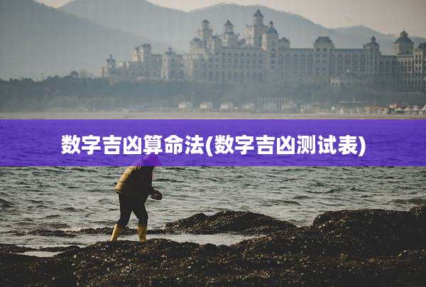 数字吉凶算命法(数字吉凶测试表)