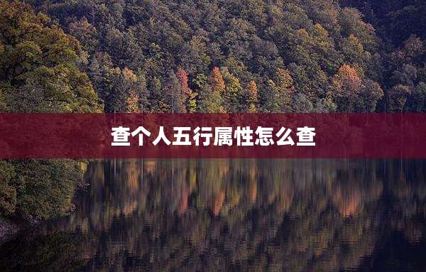 查个人五行属性怎么查