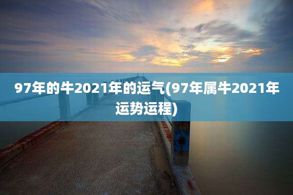 97年的牛2021年的运气(97年属牛2021年运势运程)