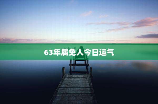 63年属免人今日运气
