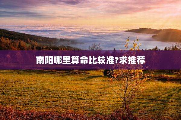 南阳哪里算命比较准?求推荐