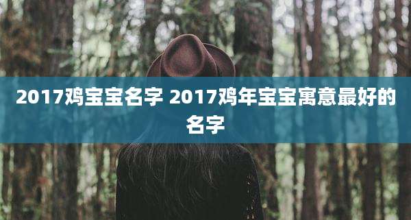 2017鸡宝宝名字 2017鸡年宝宝寓意最好的名字