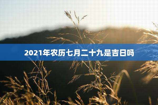 2021年农历七月二十九是吉日吗