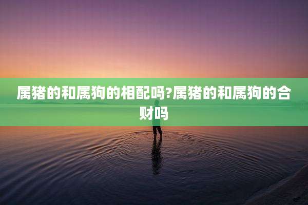 属猪的和属狗的相配吗?属猪的和属狗的合财吗