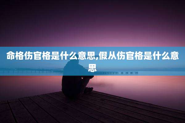 命格伤官格是什么意思,假从伤官格是什么意思