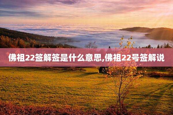 佛祖22签解签是什么意思,佛祖22号签解说
