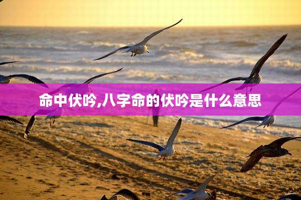 命中伏吟,八字命的伏吟是什么意思